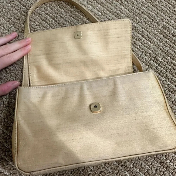 Vintage Ann Taylor Gold Satin shoulder bag - Picture 5 of 8
